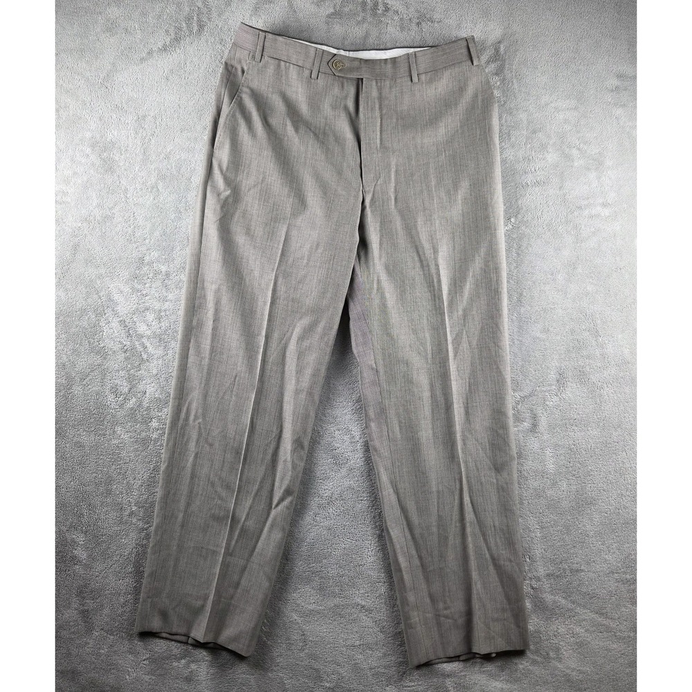 NWOT Canali 100% Pure Wool Dress Pants Mens 34 Beige Trousers Italy Made Classic